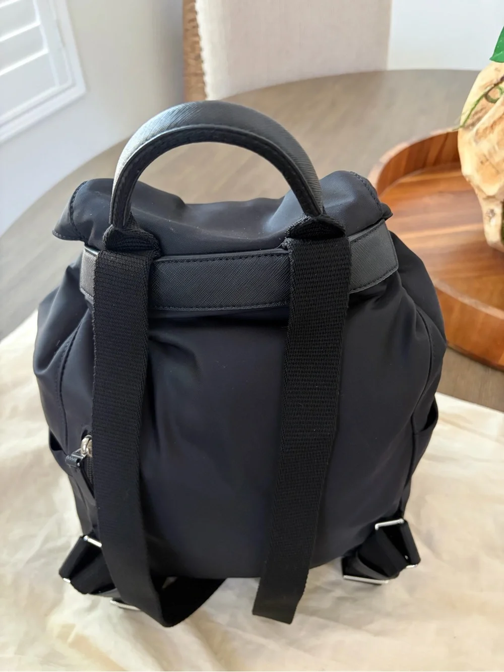 Tory Burch Virginia Nylon Flap Backpack Black